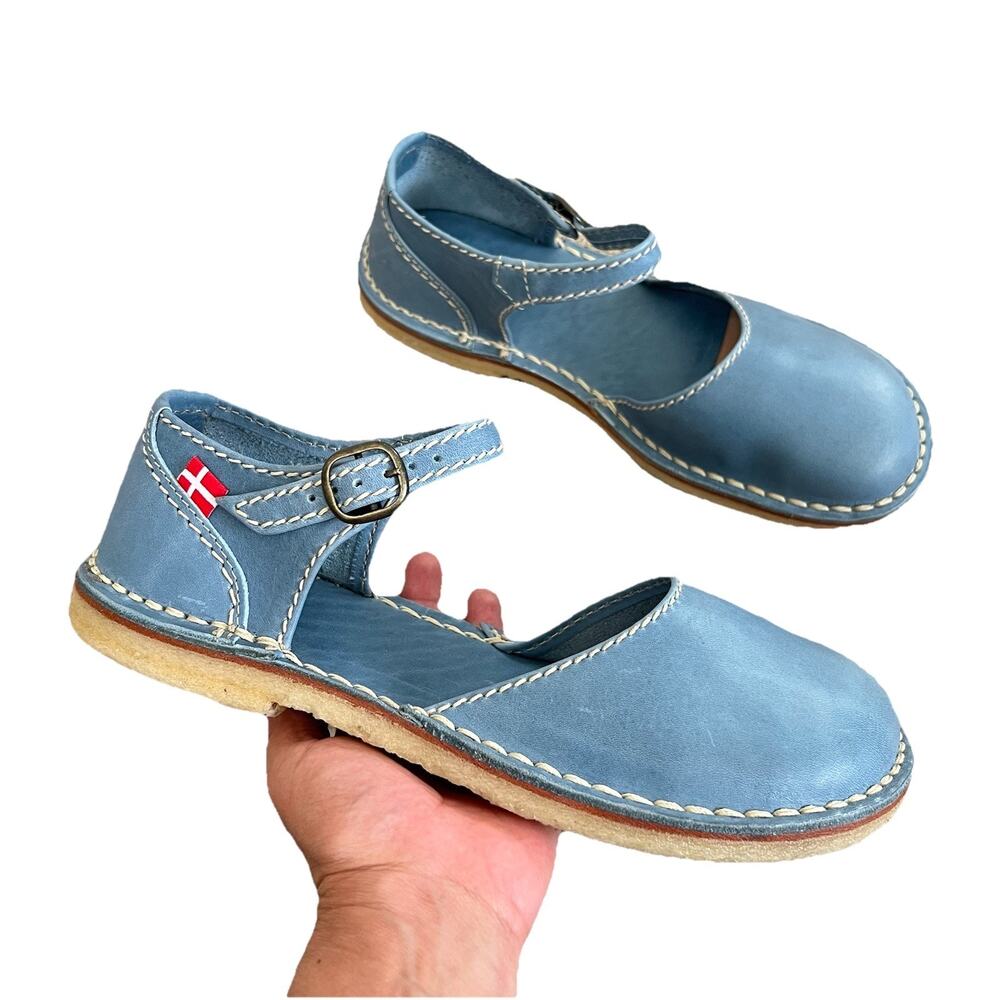 Duckfeet Himmerland mary jane leather shoes Slate Blue EU 43 US women's 11.5-12
